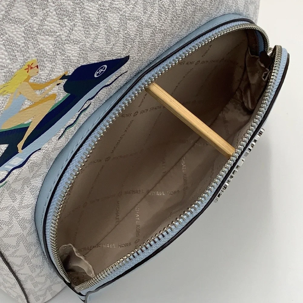 MICHAEL KORS JET SET GIRLS JAYCEE MEDIUM BACKPACK BRIGHT WHITE/ BLUE COLOR
